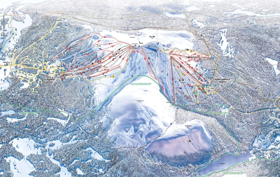 Ylläs piste map Ylläs piste map