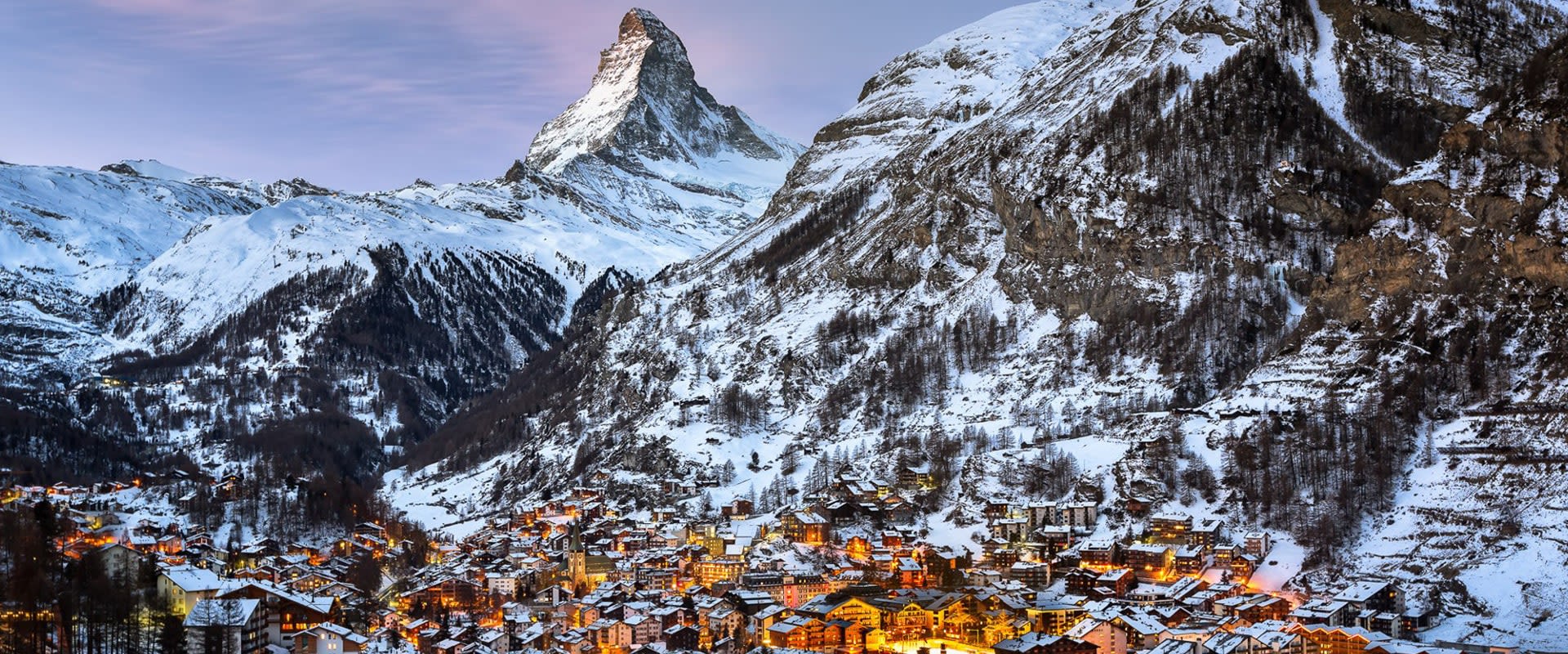 Mountain peaks covered by snow in the Alps