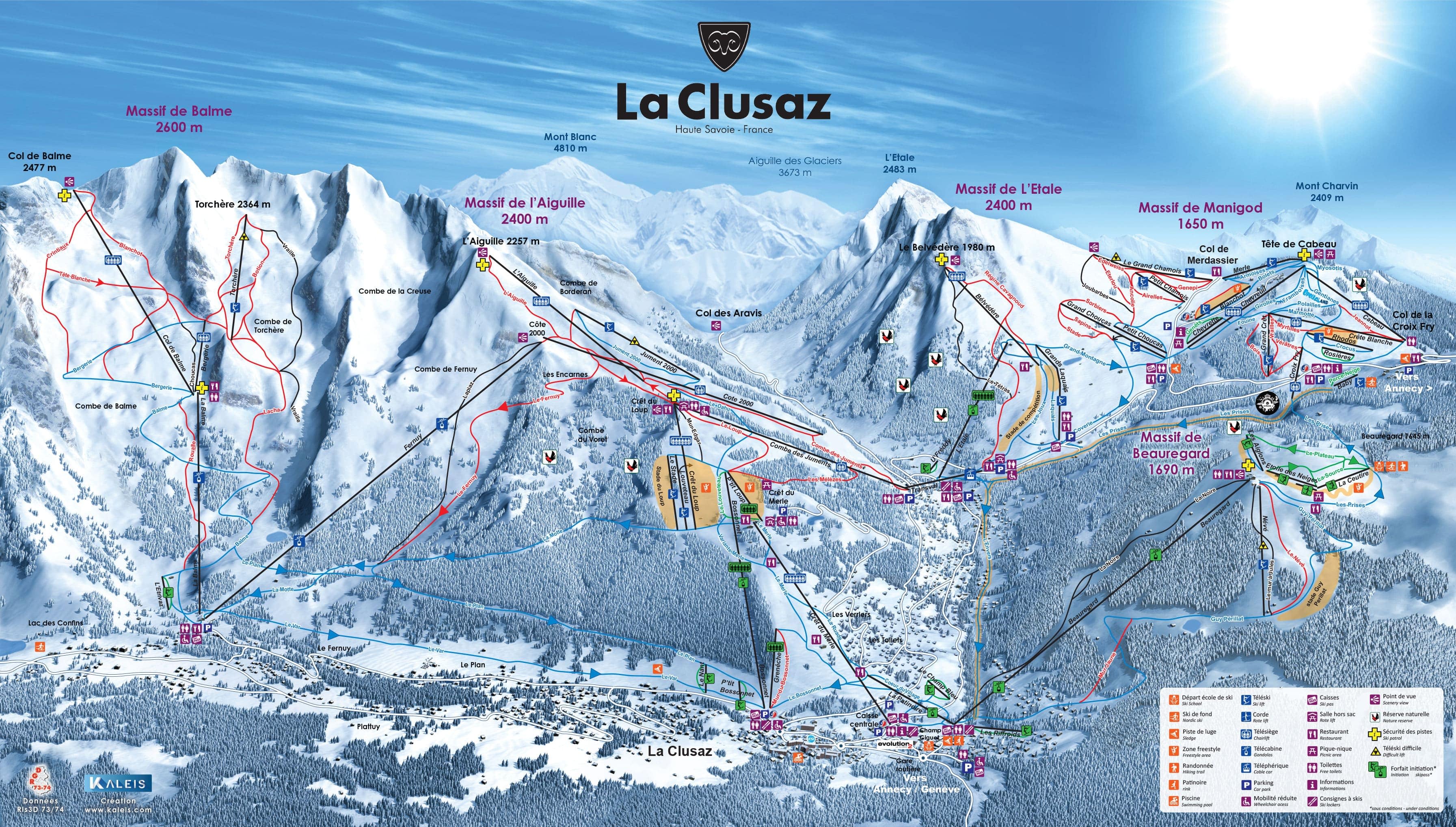 La Clusaz piste map La Clusaz piste map