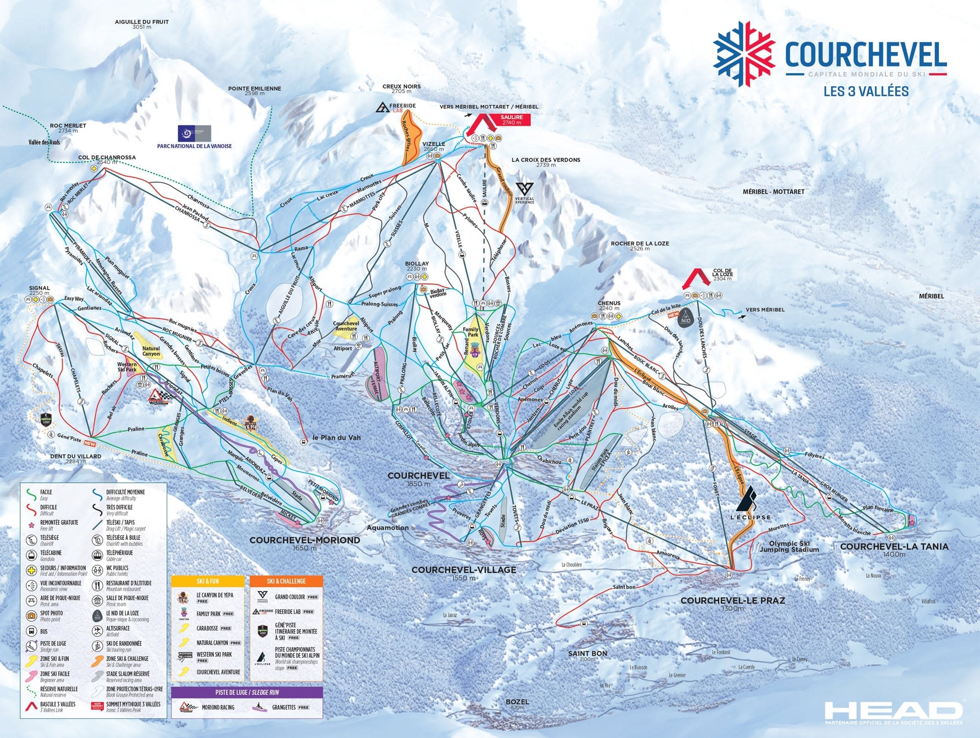 Courchevel piste map