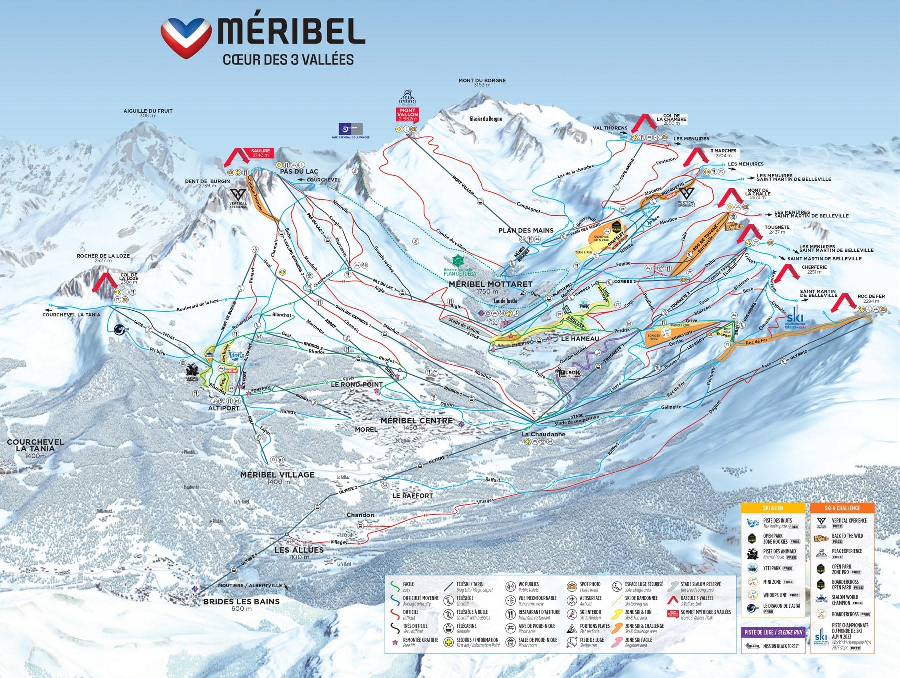 Méribel piste map