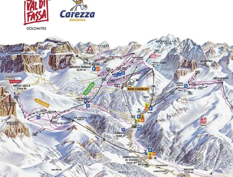Campitello di Fassa piste map