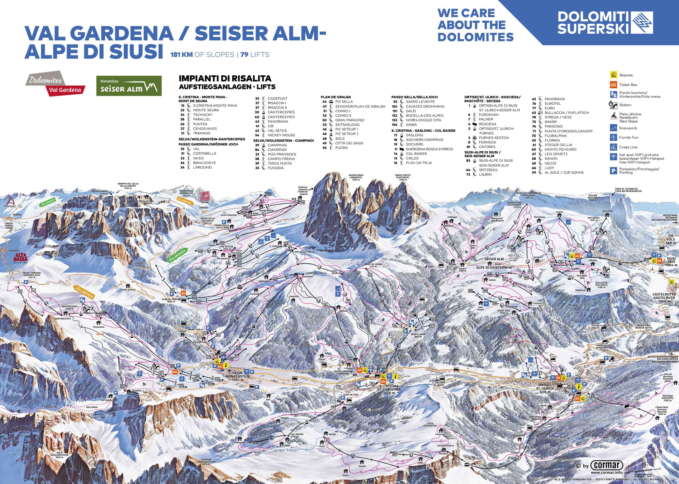 Val Gardena ski resort piste map