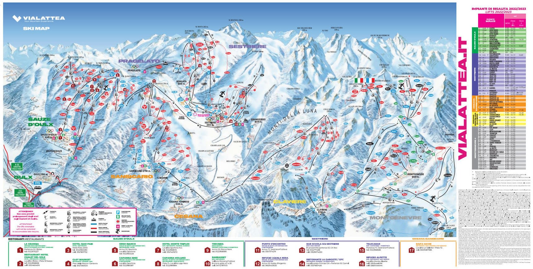 Sauze d'Oulx piste map Sauze d'Oulx piste map