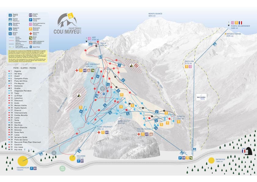 Courmayeur ski resort piste map