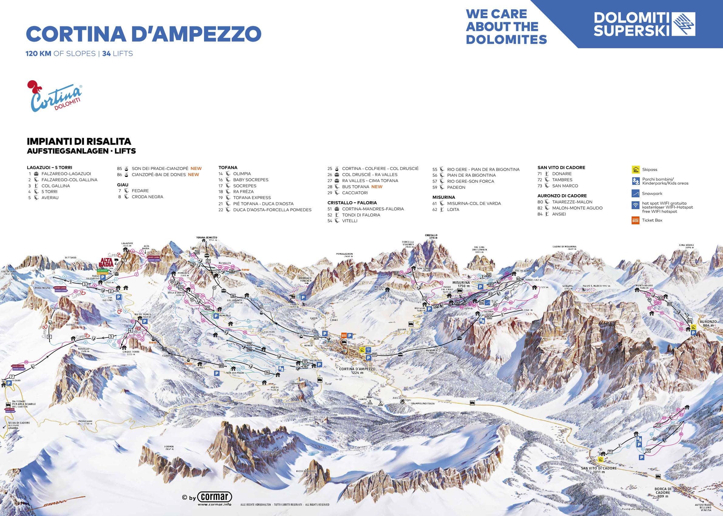 Cortina d'Ampezzo ski resort piste map