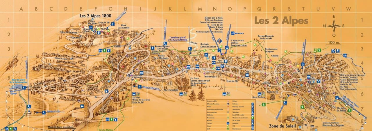 Les Deux Alpes map Les Deux Alpes map
