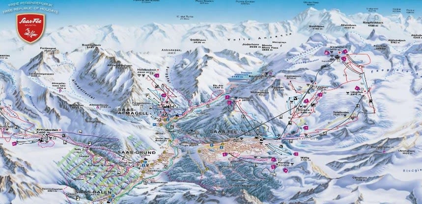 Saas Fee piste map