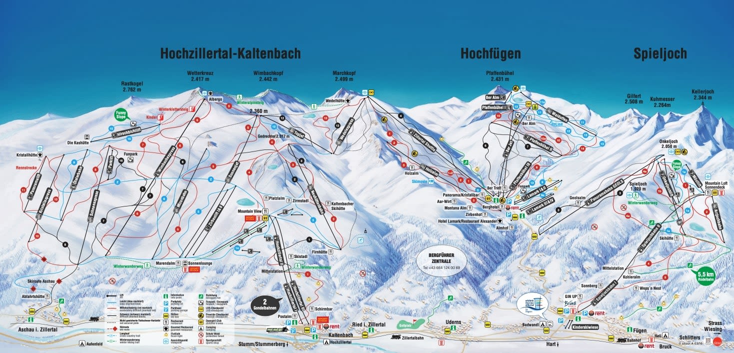 Kaltenbach piste map Kaltenbach piste map
