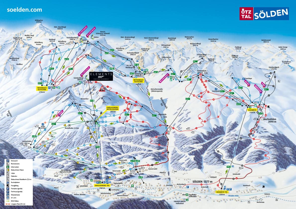 Solden ski resort piste map