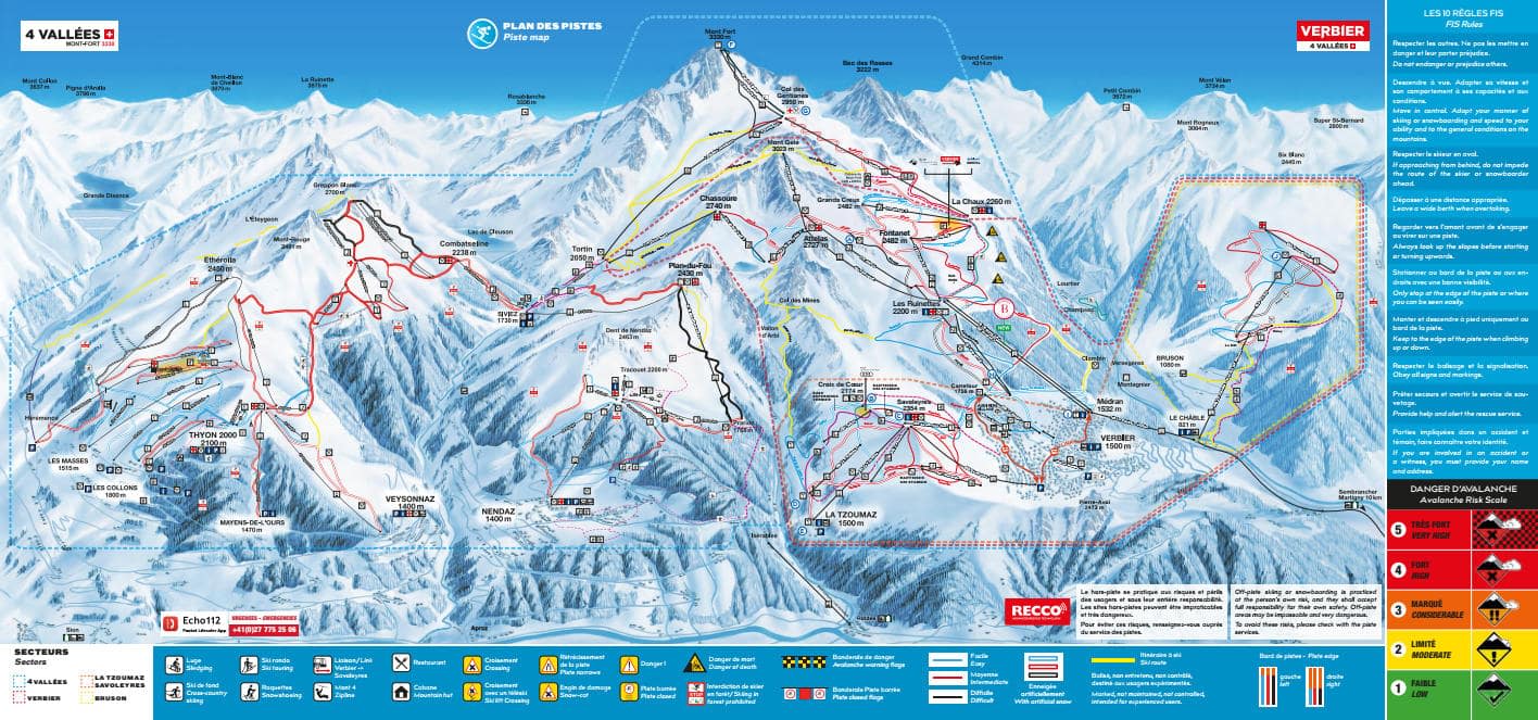 Verbier piste map