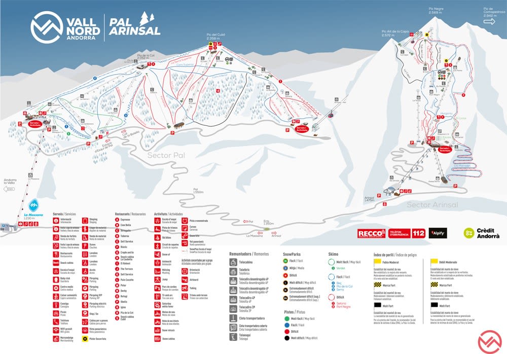 Arinsal piste map Arinsal piste map