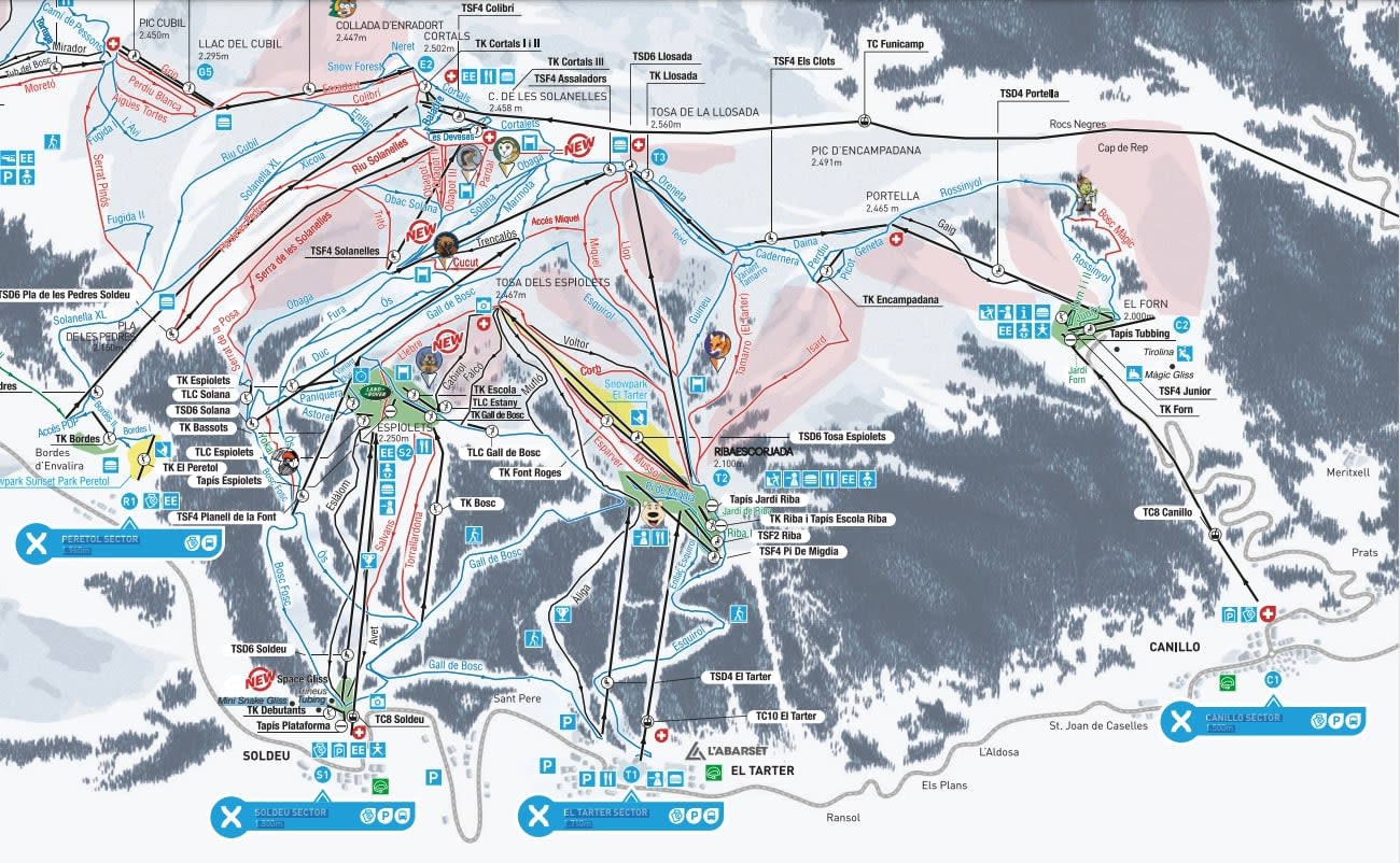 El Tarter piste map