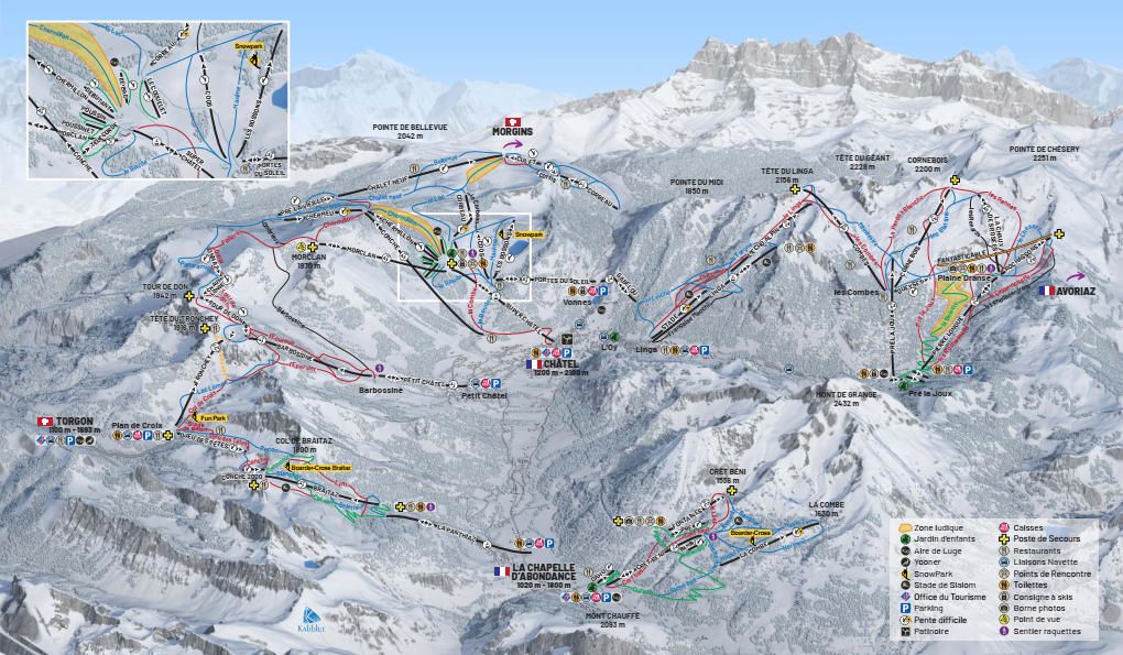 Chatel ski resort piste map