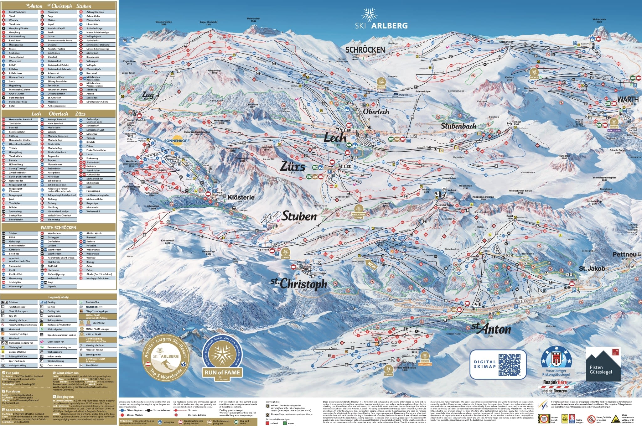St. Anton piste map St. Anton piste map