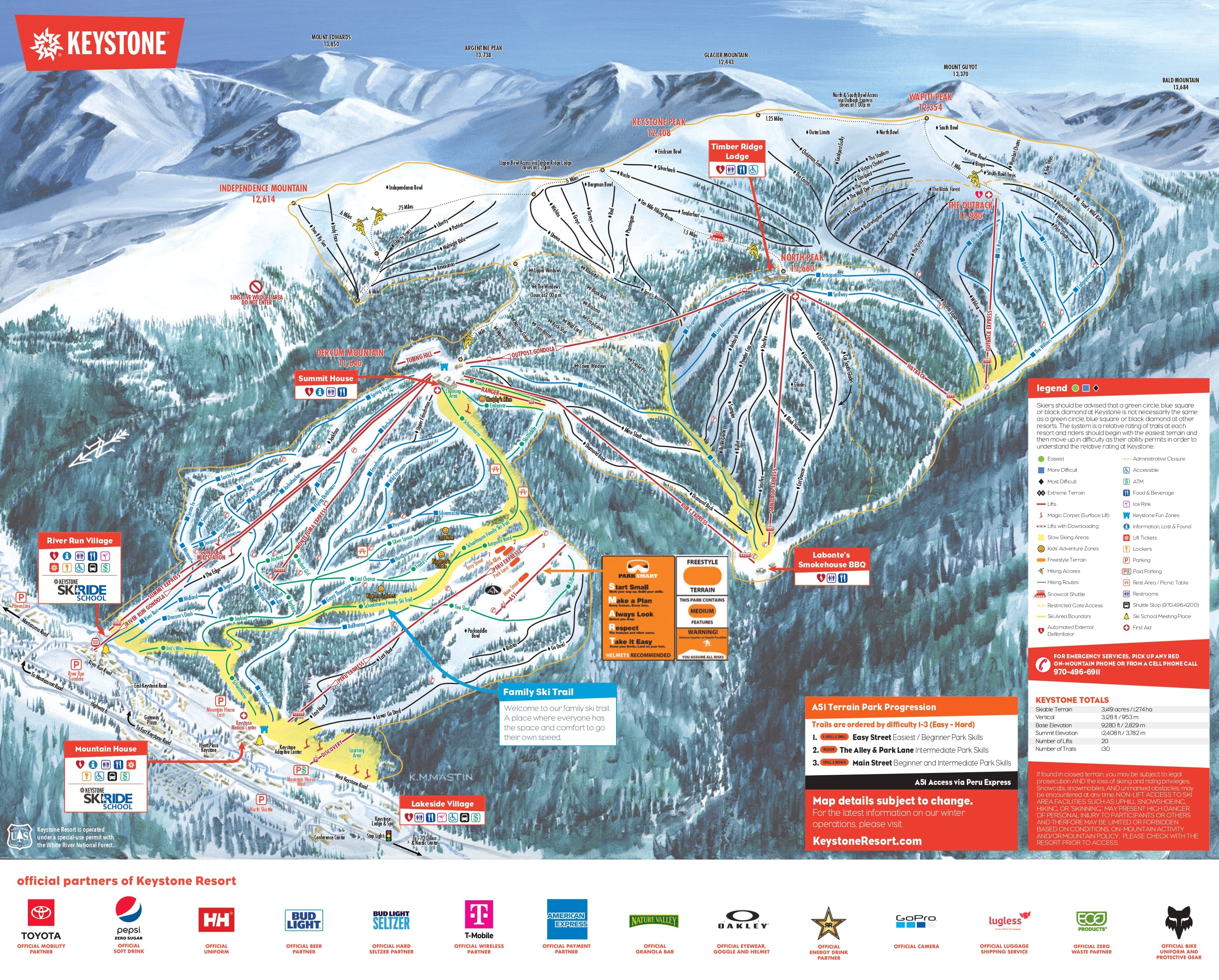 Keystone piste map