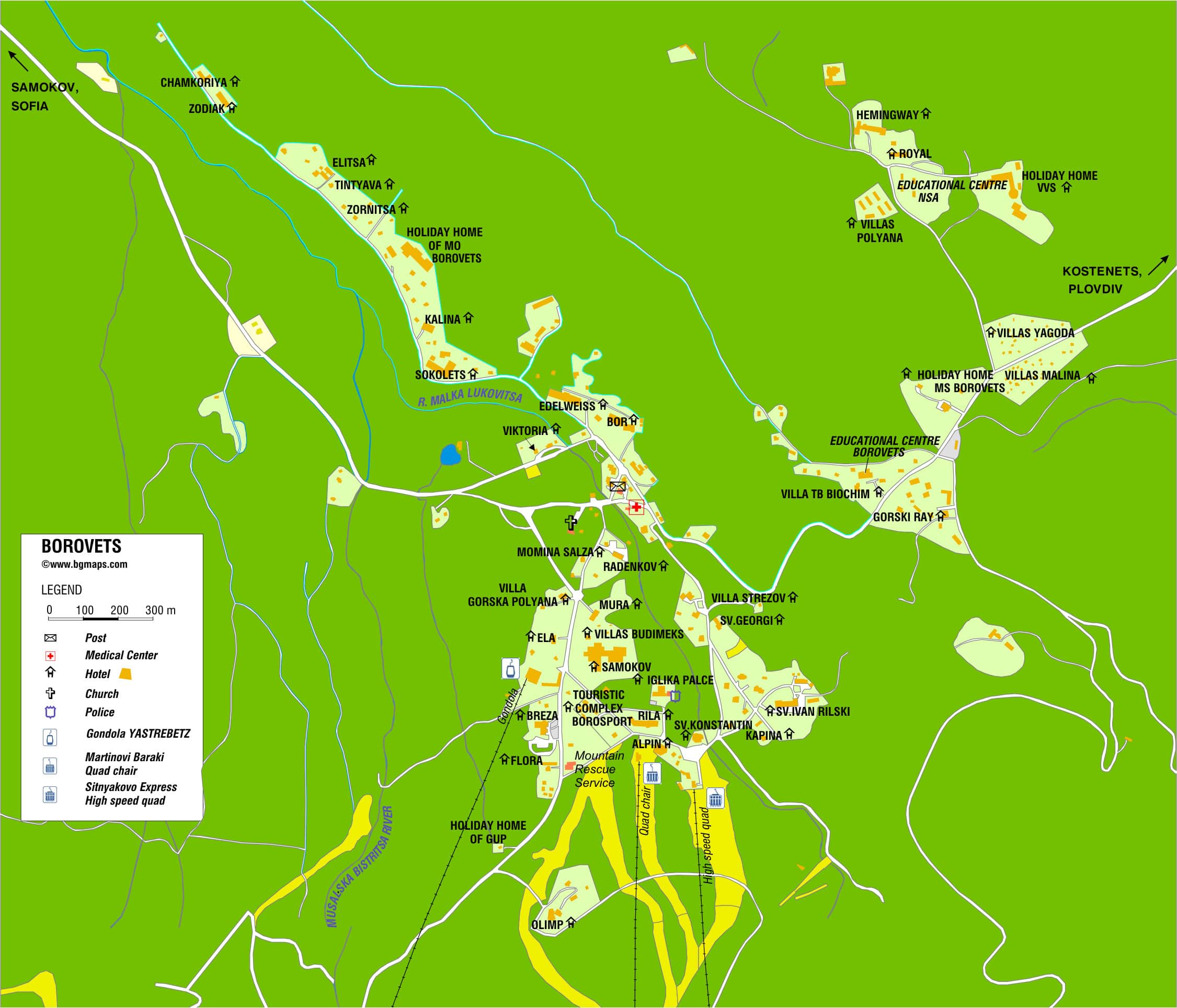 Borovets map