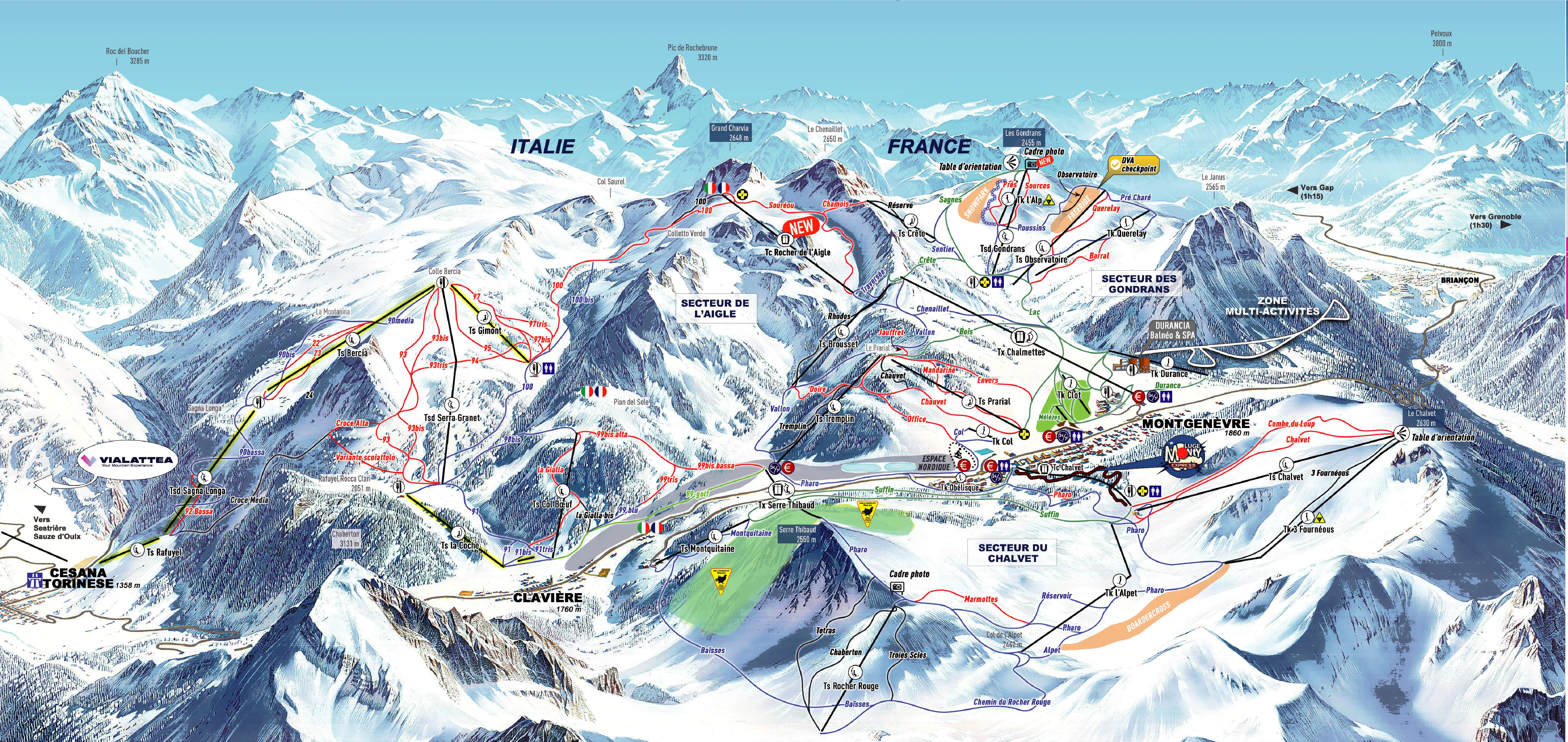 Montgenèvre piste map