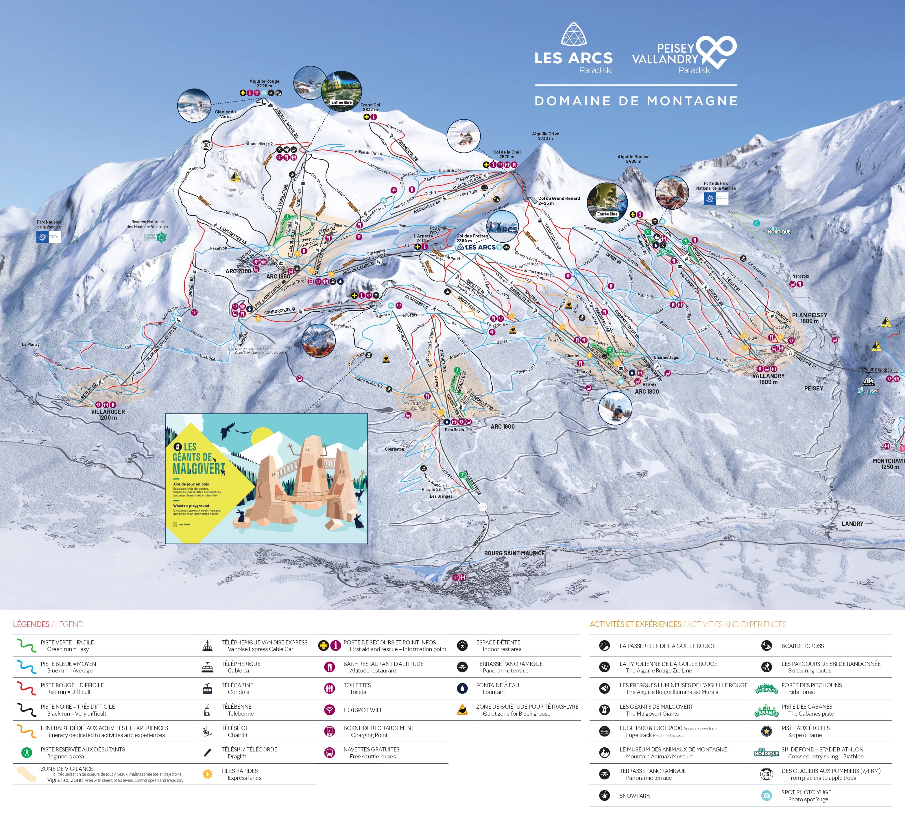 Les Arcs ski resort piste map