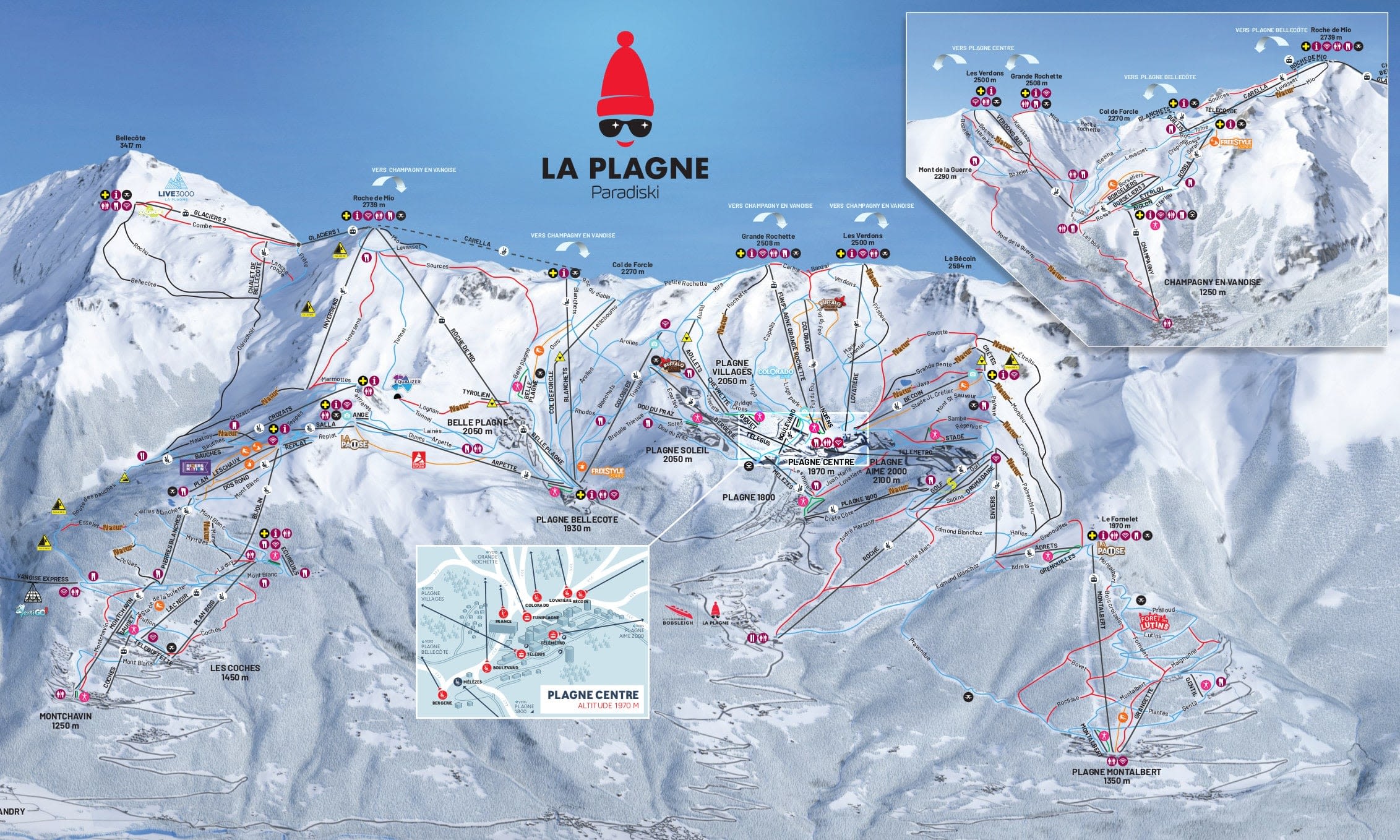La Plagne ski resort piste map