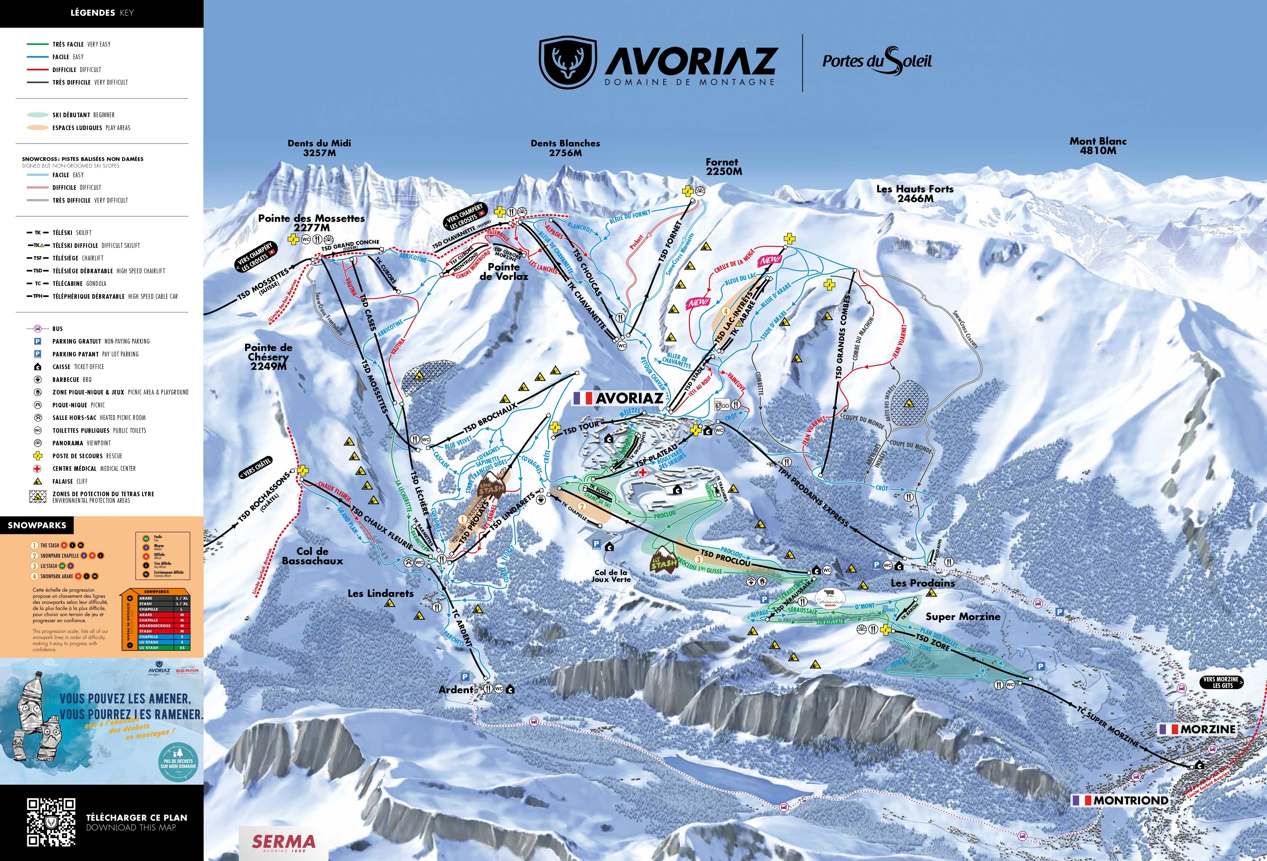 Avoriaz ski resort piste map