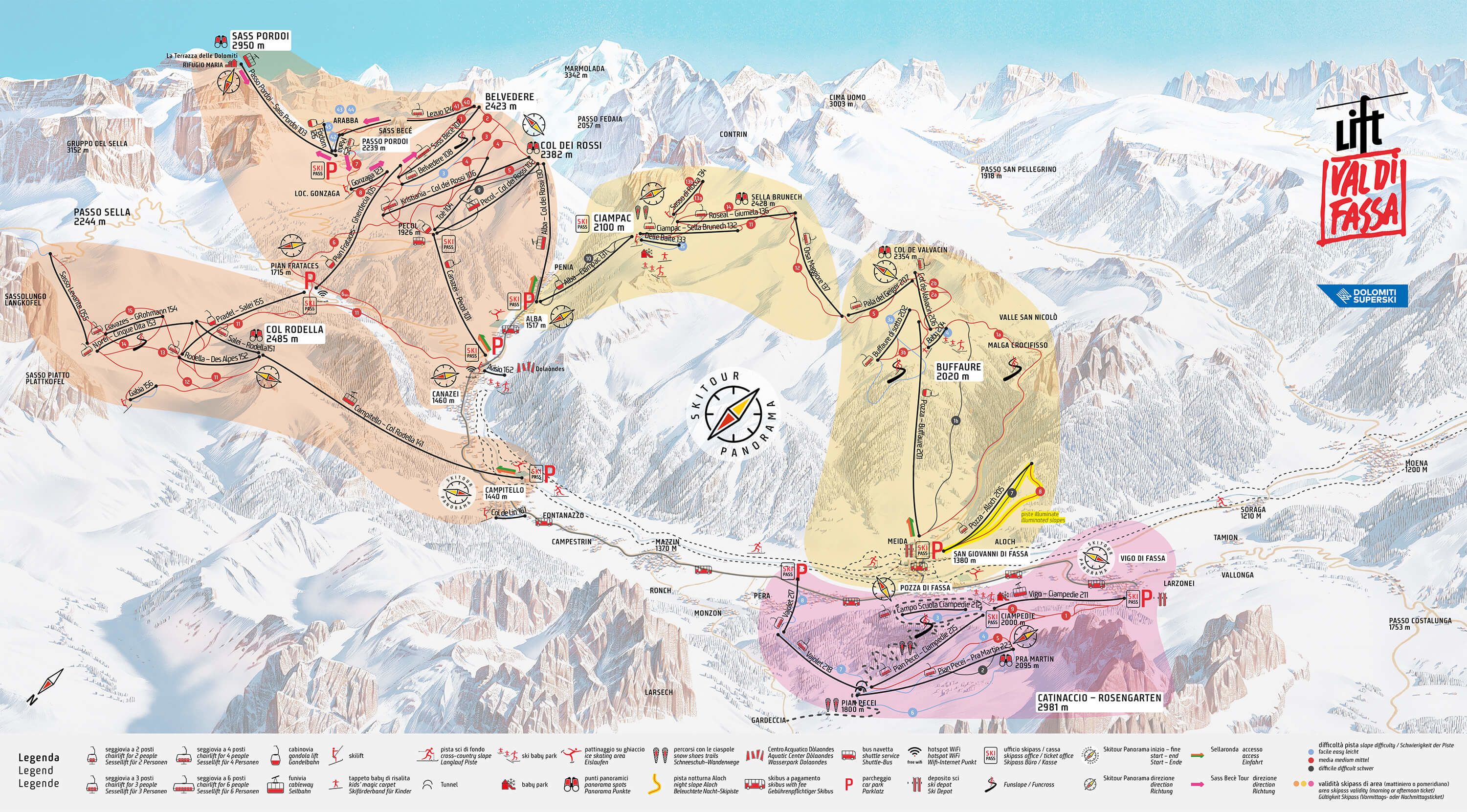 Canazei ski resort piste map