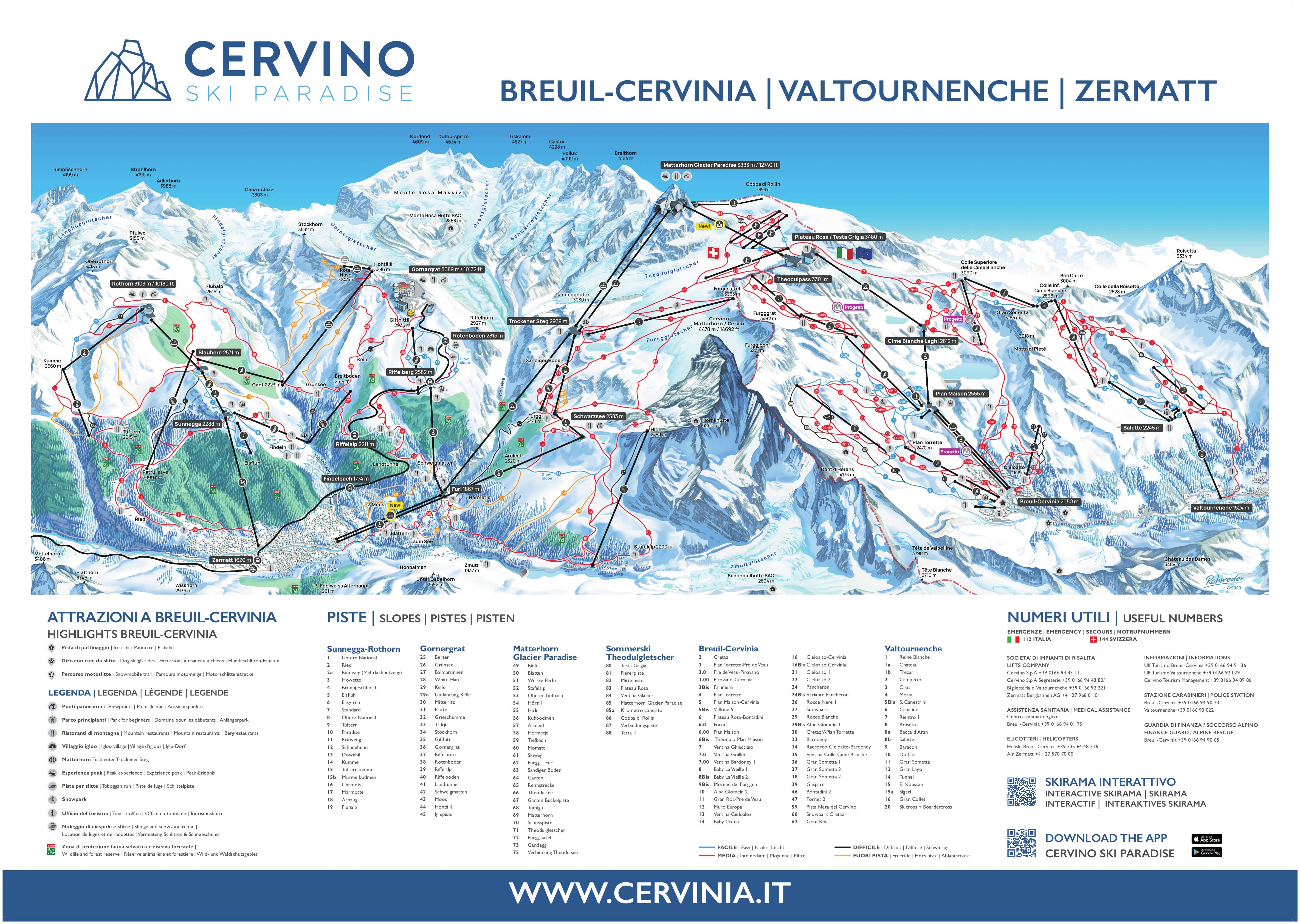 Cervinia ski resort piste map