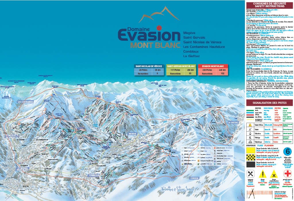 Evasion Mont-Blanc piste map