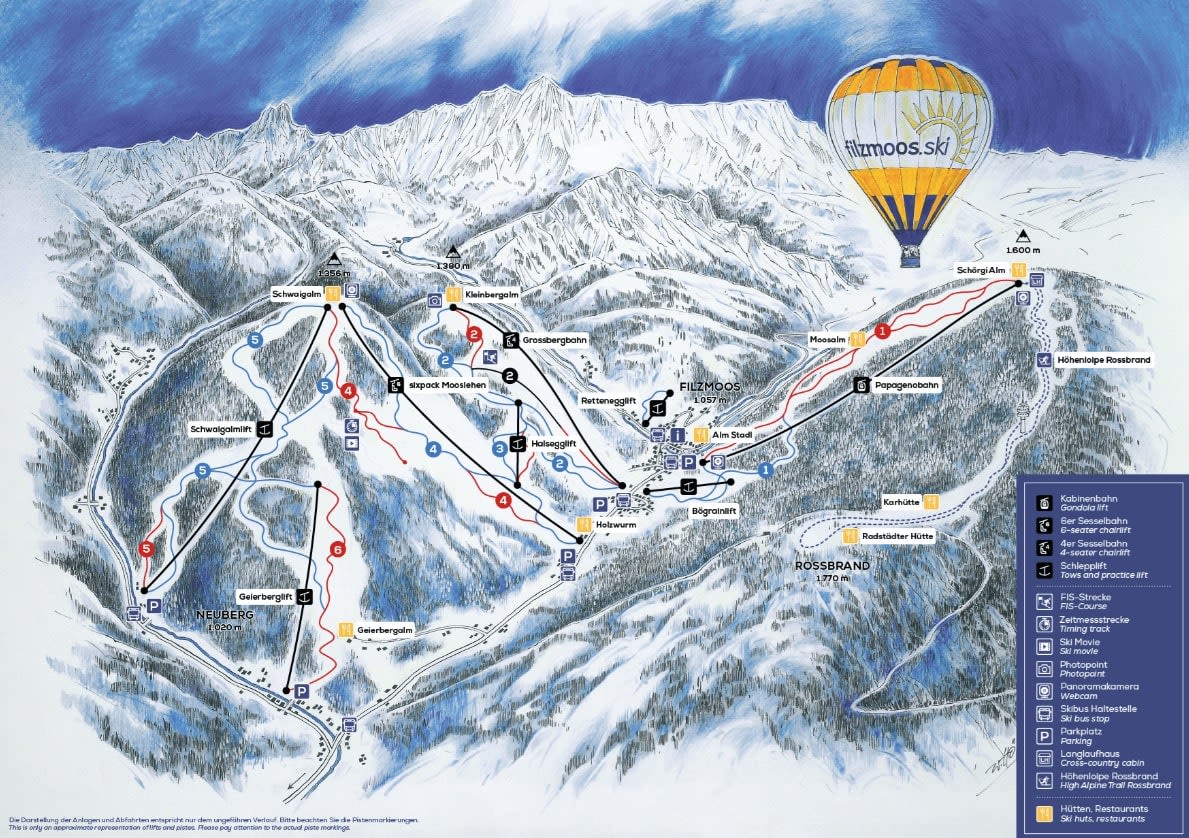 Filzmoos ski resort piste map