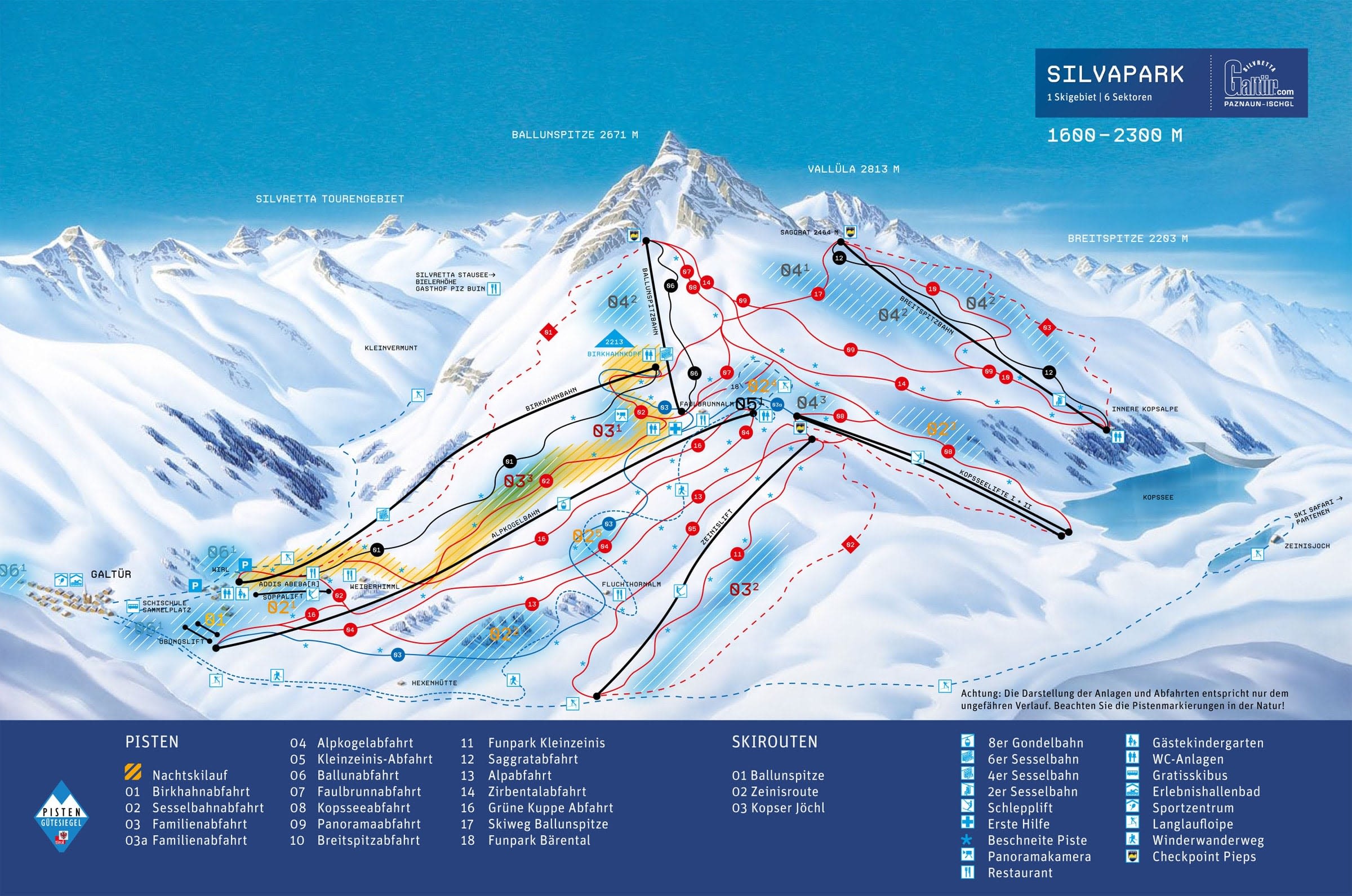 Galtur ski resort piste map