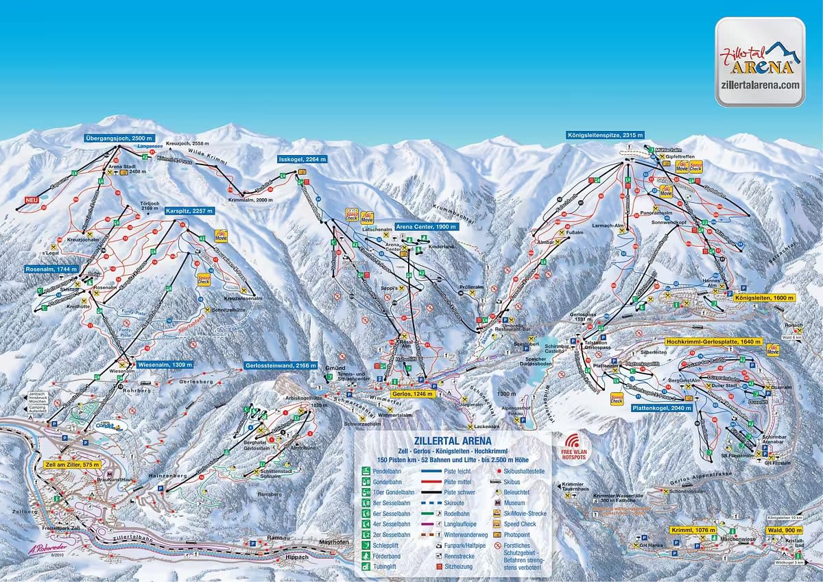 Gerlos piste map