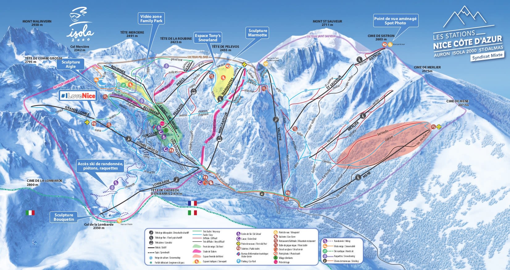 Isola 2000 piste map