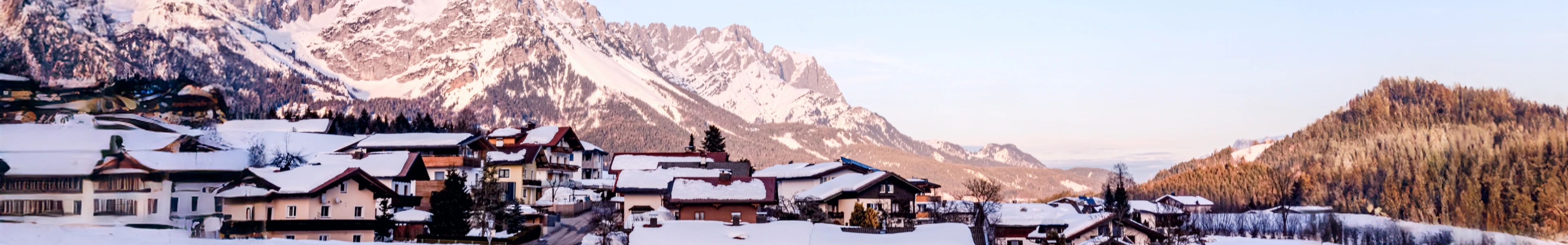 Söll village and Hohe Salve slopes in the SkiWelt