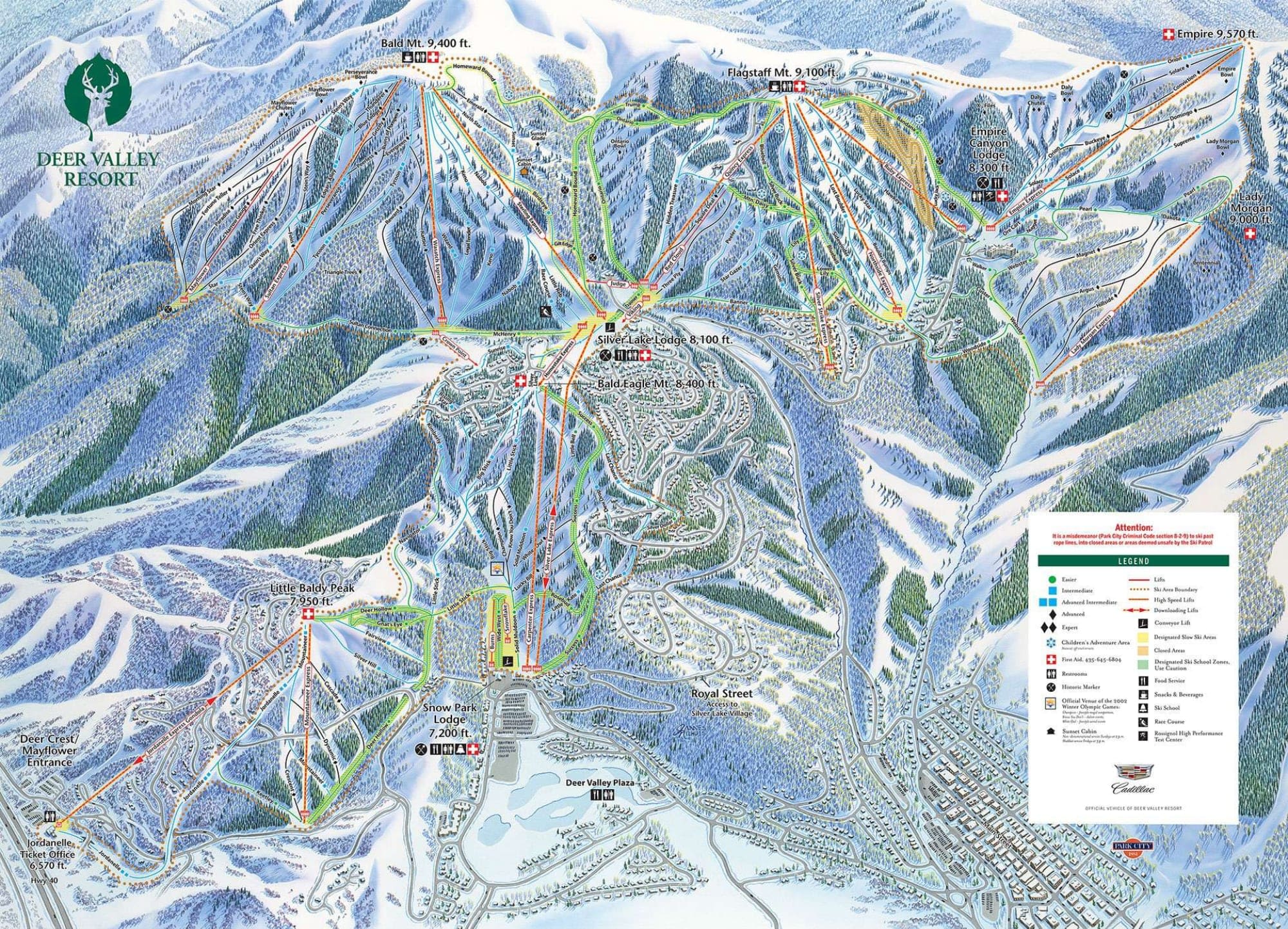 Deer Valley ski resort piste map