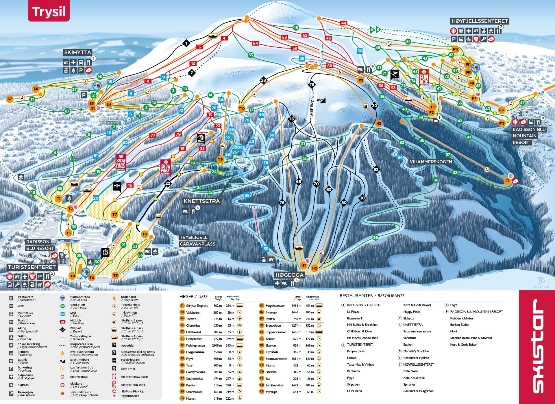 Trysil piste map
