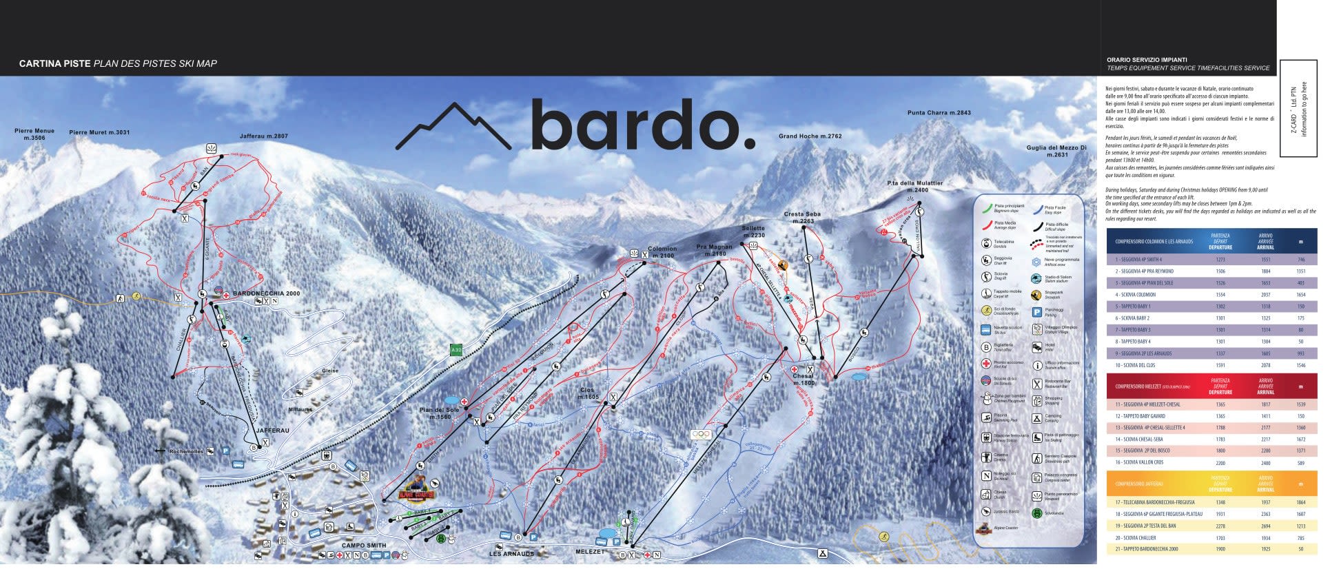 Bardonecchia ski resort piste map