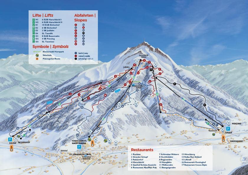 St. Johann in Tirol piste map