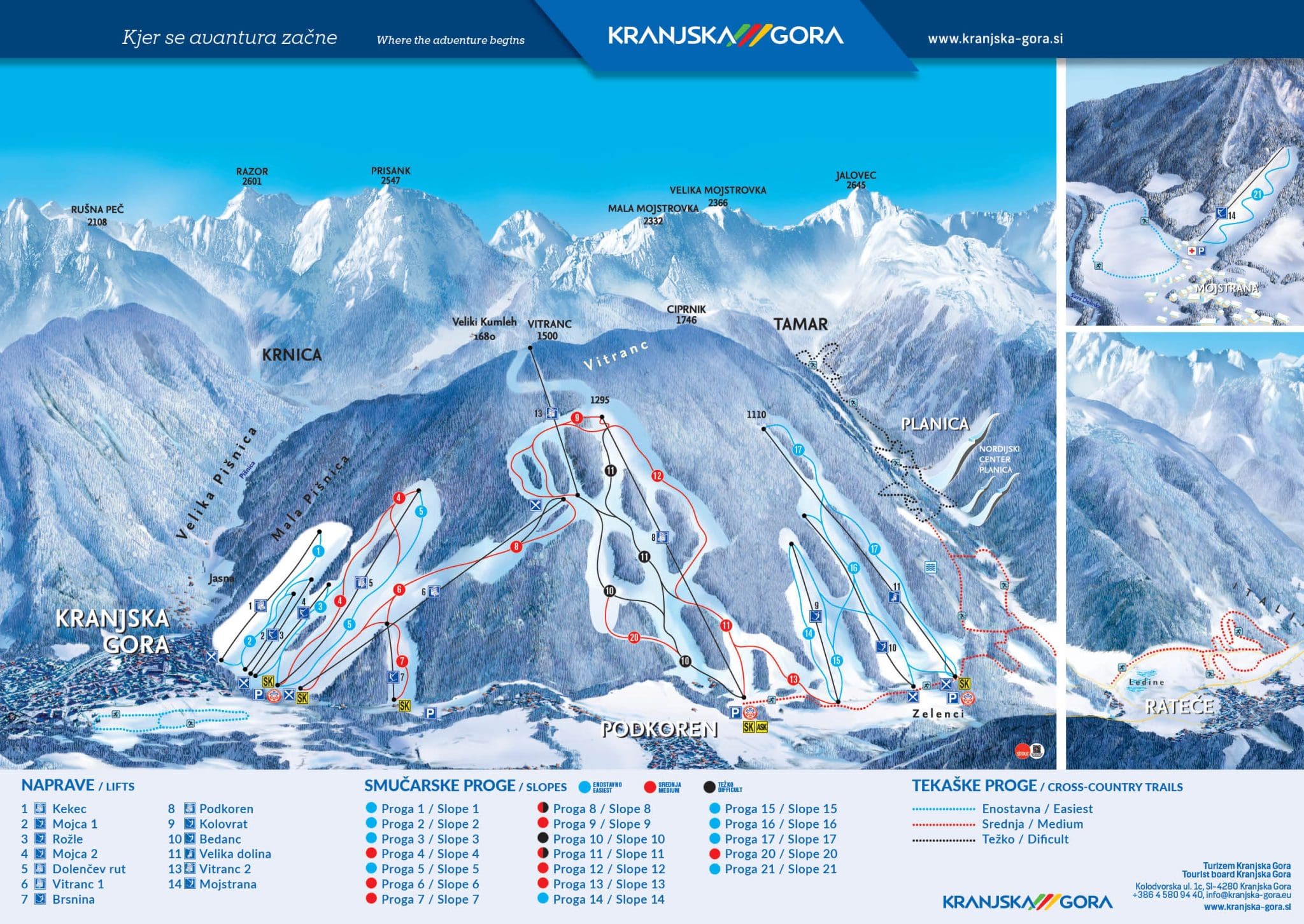 Kranjska Gora piste map