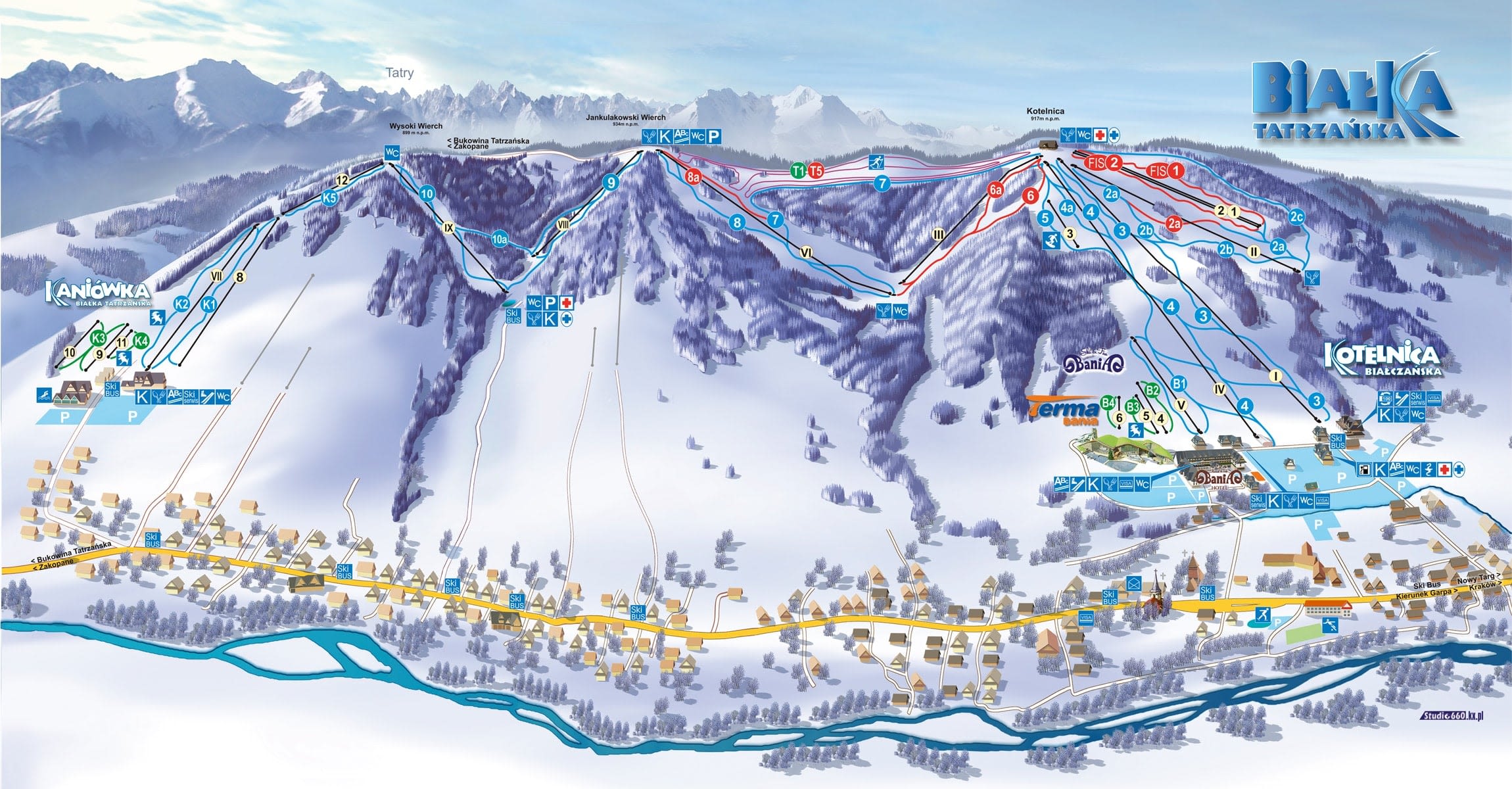 Białka Tatrzańska piste map