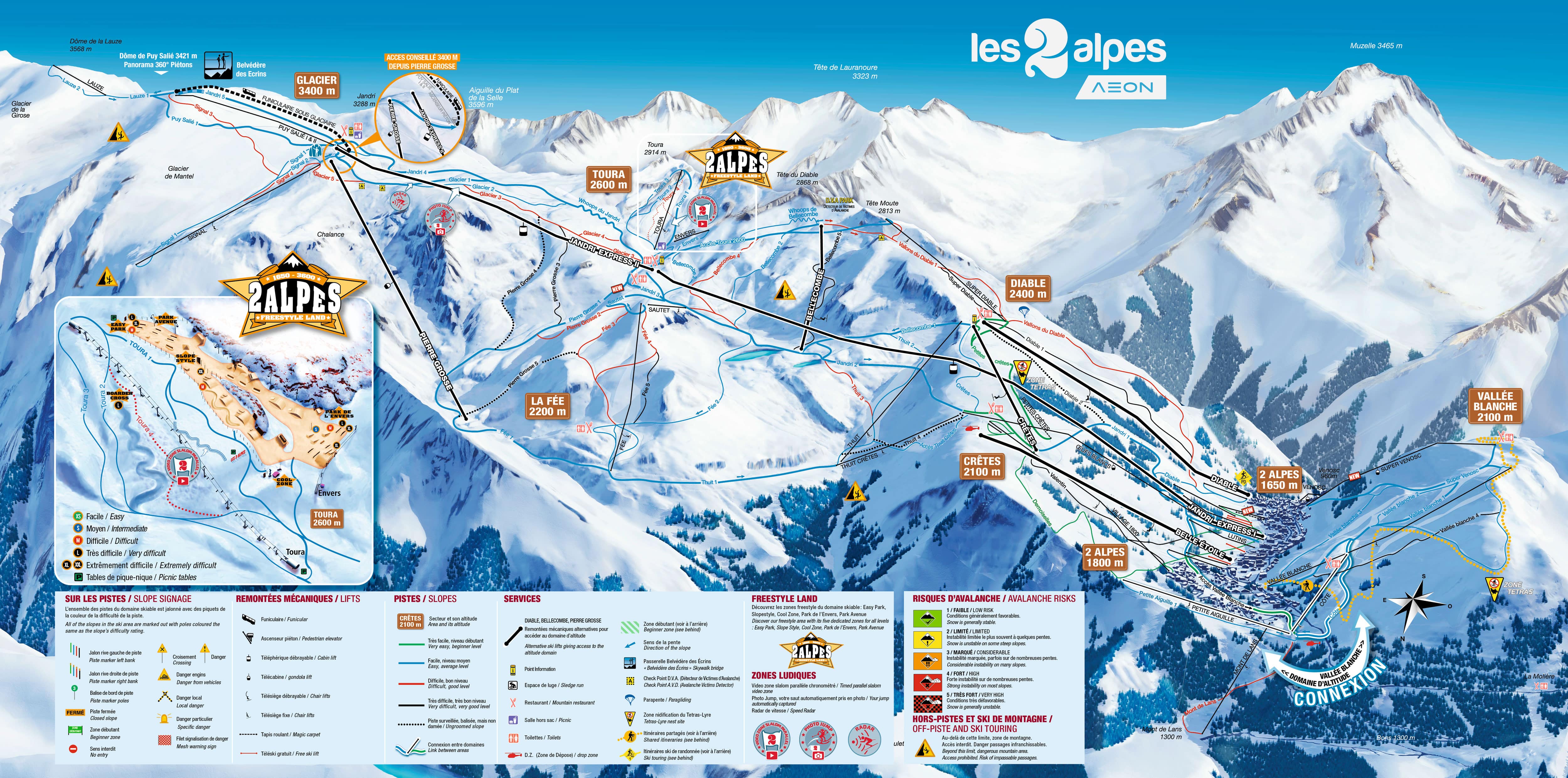 Les 2 Alpes piste map