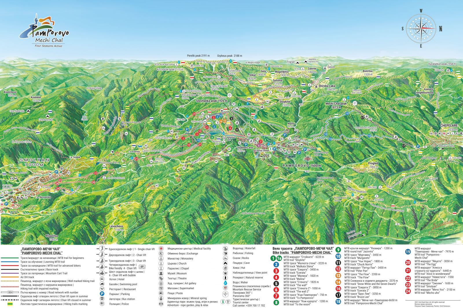 Pamporovo map Pamporovo map