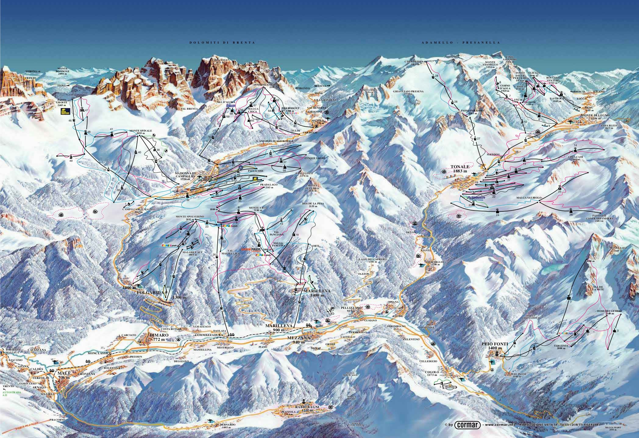 Val di Sole piste map