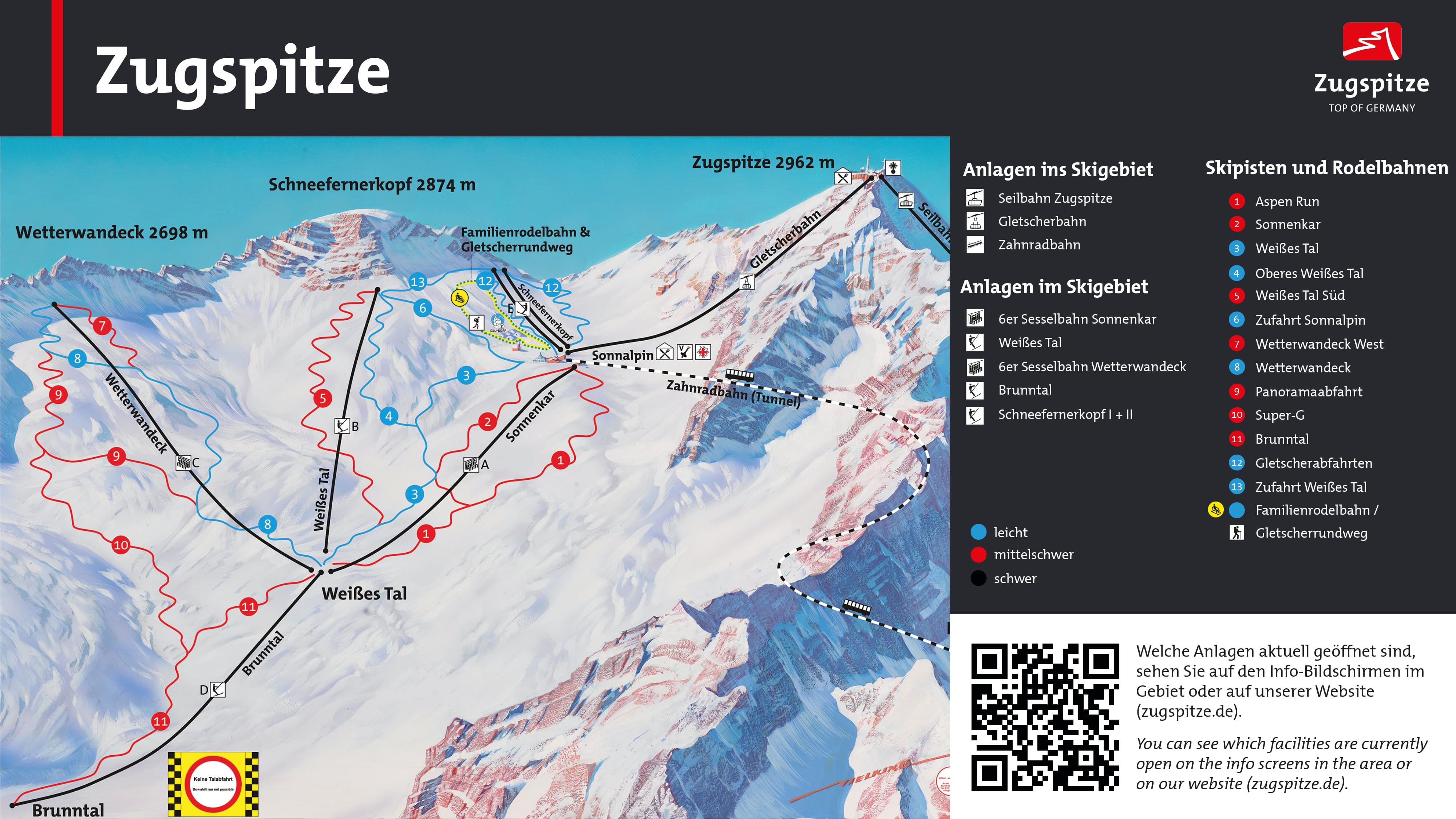 Zugspitze piste map