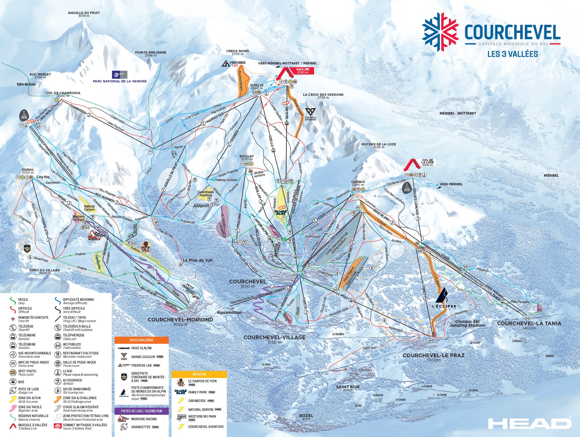 La Tania piste map La Tania piste map
