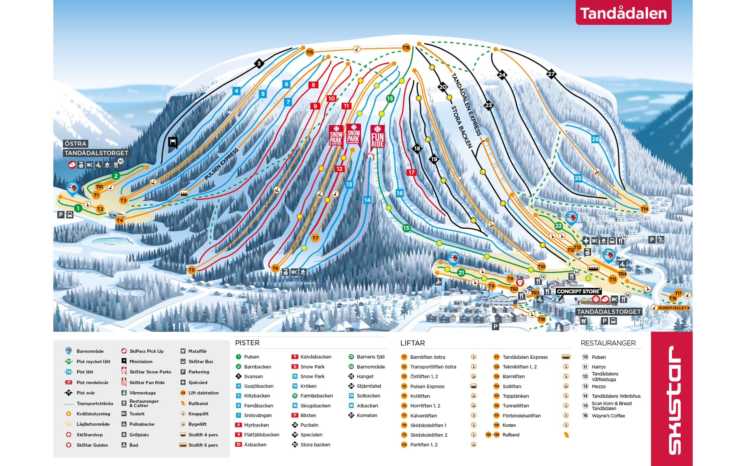 Sälen Tandådalen ski resort piste map