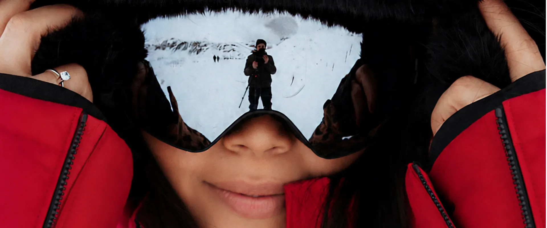 Skier wearing quality ski clothing brands on the slopes