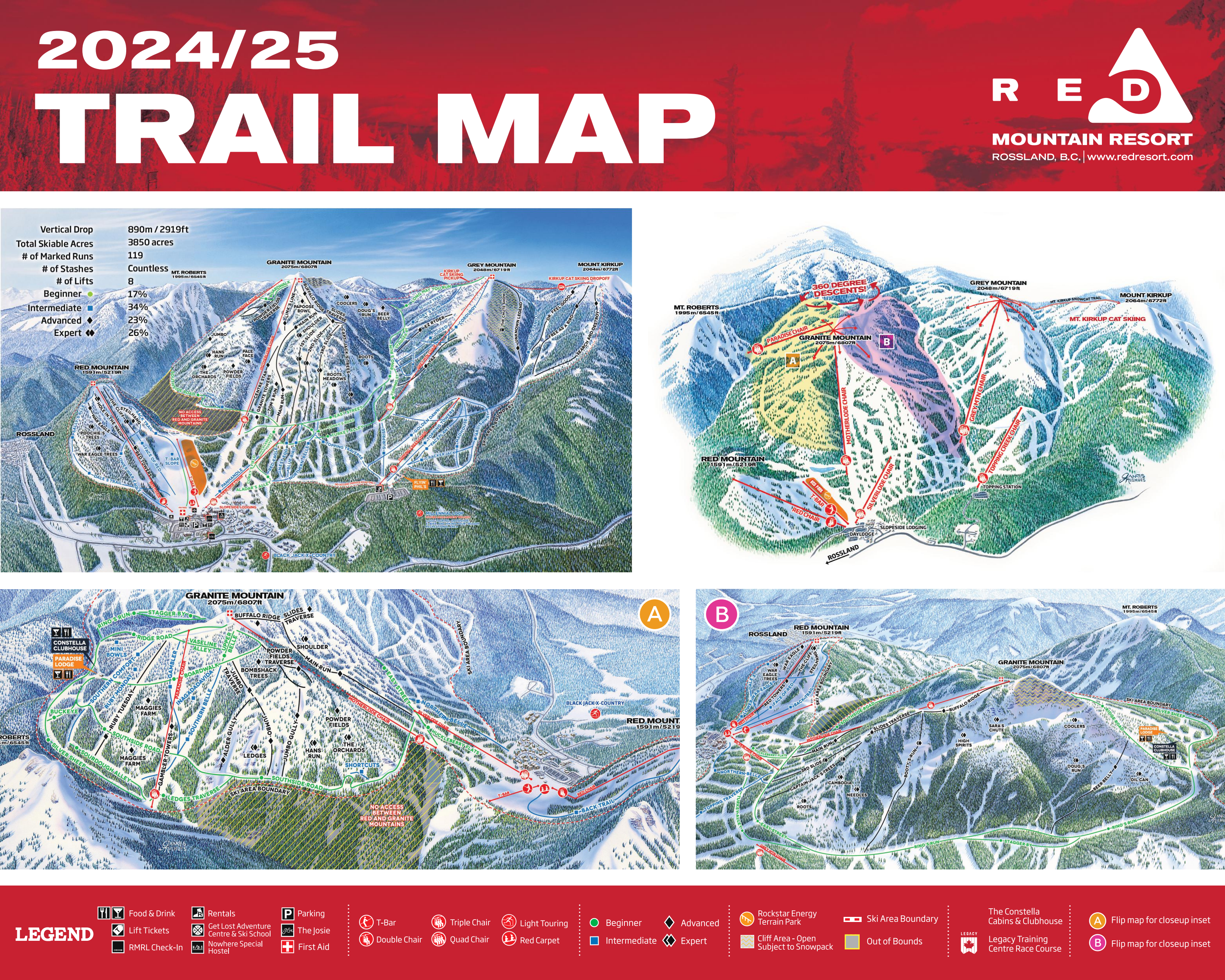 Red Mountain piste map