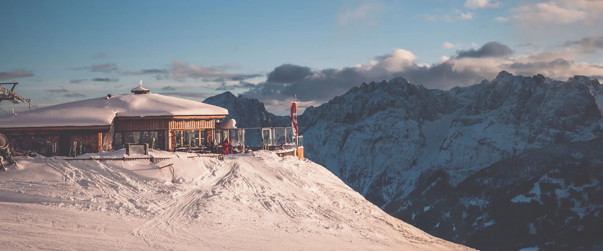 Mountain restaurant serving diners on the slopes