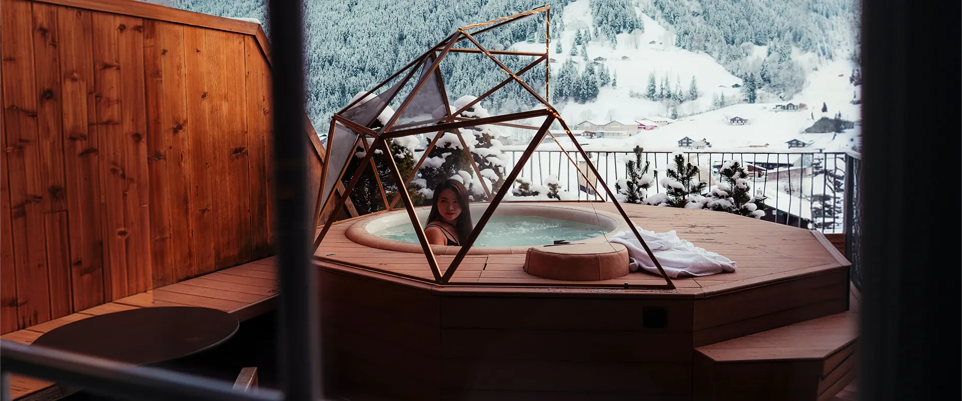Five-star luxury ski chalet on a ski holiday