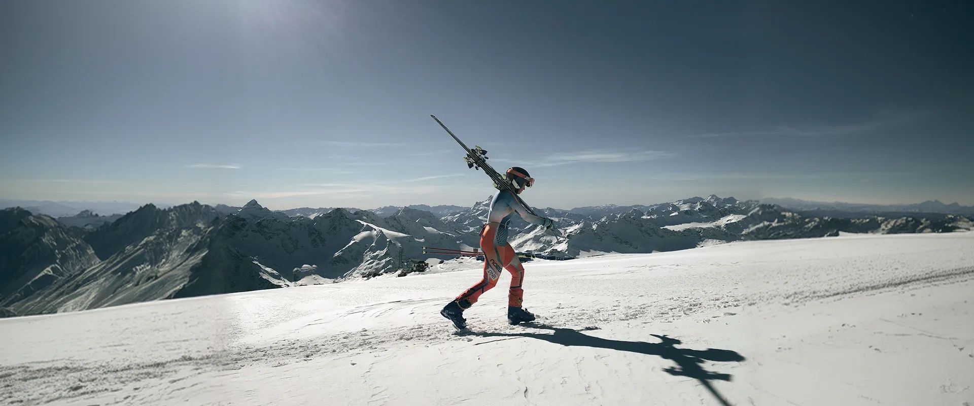 Person training to get fit for skiing